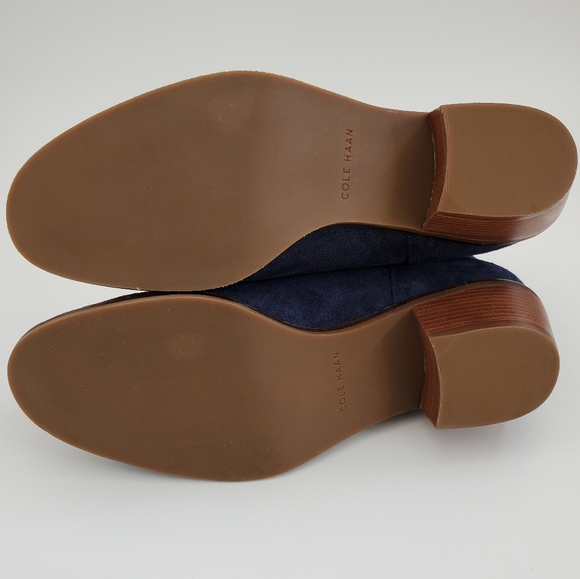 Cole Haan Blue Suede Slouch Alayna Ankle Boots - Picture 7 of 10